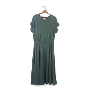 Nation LTD Midi Dress Sage Green Organic Cotton L